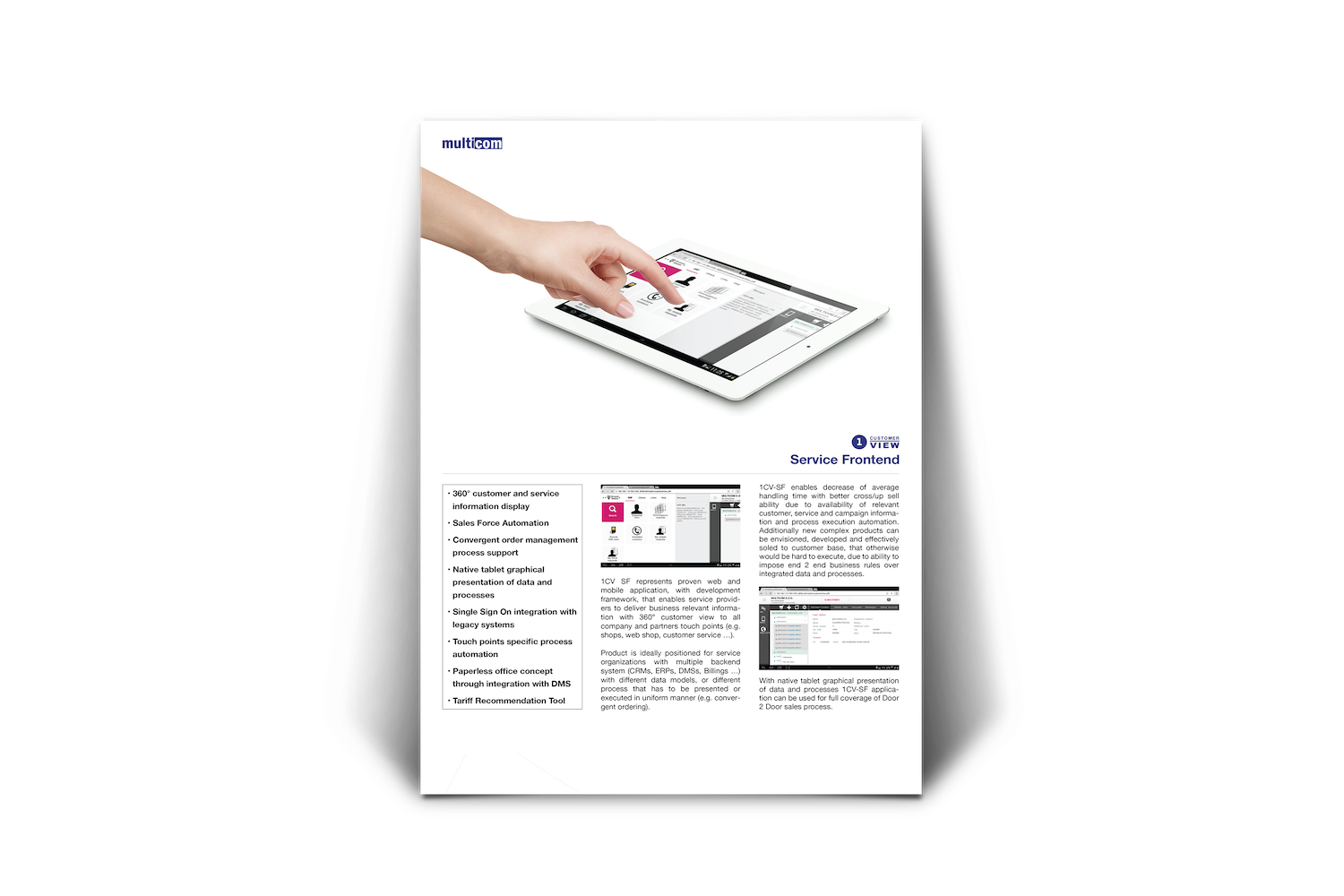 1CustomerView Service Frontend Datasheet